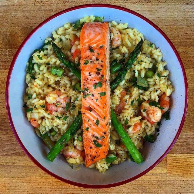 Somonlu Karidesli Risotto